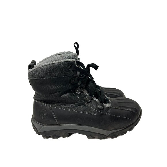 Timberland Waterproof gray Fur Lined Leather boots 10521 Black size 10 main image 7
